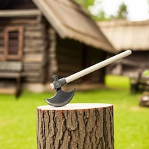 Kayı Iyı Damgalı Nacak, Ay Balta - Çekiç Başlı, Küçük Boy, Ahşap Saplı 40 Cm