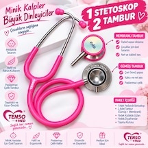 Pediatrik Çocuk Stetoskop I Yetişkin Stetoskopu I Çift Tamburlu Kişiye Özel İsim Yazılı Steteskop I Pembe Stetoskop