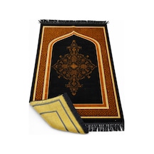Mihrap Desenli Kadife Seccade K0225 Siyah