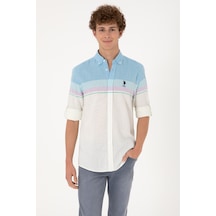 U.s. Polo Assn. Erkek Mavi Gömlek Desenli 50306336-vr036 Mavi