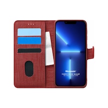 Microsonic Apple Uyumlu iPhone  13 Pro Kılıf Fabric Book Wallet