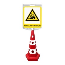 Forklift Çıkabilir Çift Taraf Baskı Kırmızı Ultra Kedi Gözlü Ağırlıklı Koni Seti Trafik Dubası