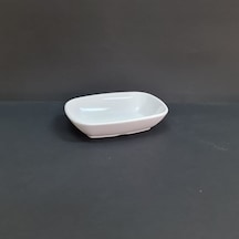 4 Adet Kırılmaz Melamin Kare Çerez & Meze Tabağı 14x10 Cm - Derinlik 3 Cm - Beyaz Beyaz
