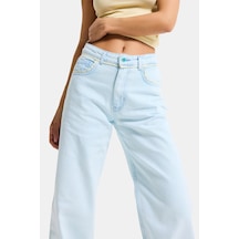 Itsbasic Kadın Bebe Mavi 3s6-103 Loose Fit Özel Yıkama Tasarım Denim Jean