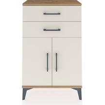 Arges Komodin Tek Raflı 2 Çekmeceli 2 Kapaklı 60x30x96 Çam-aytaşı Atlas Çam