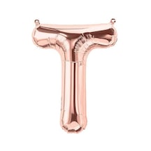 T Harfi Rose Gold Folyo Balon 34 İnç 80 Cm