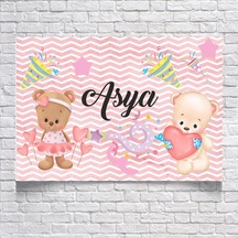 Oyuncak Ayıcık Temalı Doğumgünü Afişi 100x150 Cm