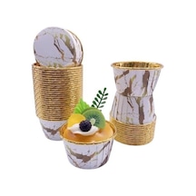 Cupcake/muffin /suffle Kek Kapsülü Mermer Desenli 50 Li Yeşil