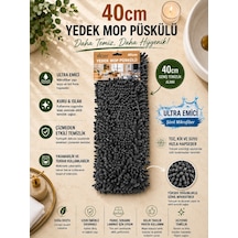 Yedek Mop Püskülü 40 Cm Şönil Mikrofiber Mop Başlığı Ultra Emici Yıkanabilir Bez Vıchy-7035