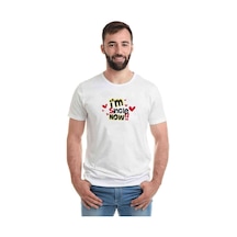 İ M Sngle Now Lovepotentıal Baskılı Beyaz Erkek Tshirt