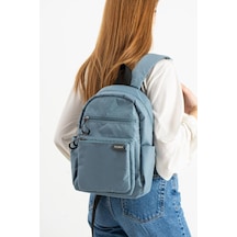 Baginn Kadın Sırt Çantası Ultra Hafif Paraşüt Kumaş Su İtici Kumaş Günlük Sırt Çantası 28 25 Cm Mavi