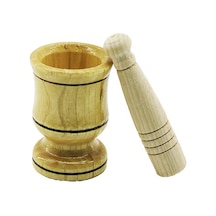 Küçük Boy Ahşap Havan Sarımsak Dövecek Ç: 6cm--d: 4cm--y: 8.8cm Fileli Ambalaj 5250 Çok Renkli