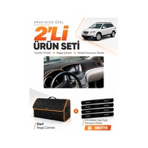 E-biz Subaru Trıbeca 2005-2014 Uyumlu Torpido Örtüsü + Deri Çanta - Siyah-kahverengi - Su007