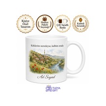 Memleketimin Renkleri Baskılı Kupa Bardak Hediye Porselen Özel Tasarım Mug Beyaz / Çok Renkli