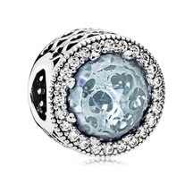 Nur Silver Buzul Mavisi Parlak Kalpler Gümüş Charm Nur-bl00064