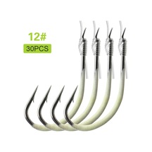 Jeehugo 12 Numara Parlak Kaplamalı 30 Adet Yüksek Karbon Çelik Olta İğnesi - Dayanıklı Ve Keskin Tırnaklı Balıkçılık Aleti