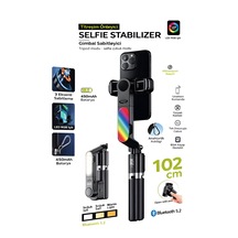 450 Mah Rgb Led Işıklı 102 Cm Titreşim Önleyici Gimbal Tripod Selfie Çubuğu Bluetooth Kumandalı