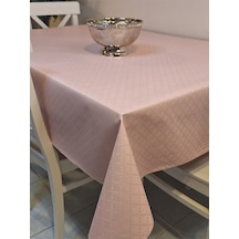 Elyaflı Pvc Muşamba - Desenli Silinebilir Masa Örtüsü Krem Pembe