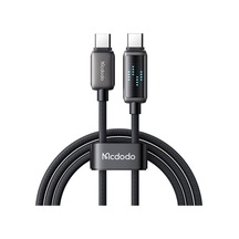 Mcdodo CA-4250 100 W Type-C to Type-C Şarj Göstergeli Şarj Data Kablosu 1.2 M Siyah