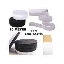Çamaşır Don Etek Bel Paça Bebe Lastiği Yassı Yumuşak Bel Lastik 10 Metre Siyah-6 Cm