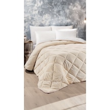 Ogi Home Welsoft Yorgan Çift Taraflı Tek Kişilik 155x215 - Krem Krem