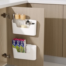 Kosona Duvar Montajlı Banyo Malzemeleri Depolama Kutusu - Delik Açmadan Dolap Arka/ön Organizatörü Beyaz - Dayanıklı Materyal İle Ev İçinde Çeşitli Kullanim Seçenekleri Diğer