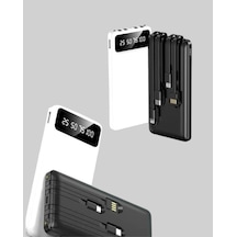 Led Işıklı 20.000mah Powerbank Lcd Gösterge Dahili Çoklu Kablo Çoklu