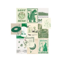 A5 Greenish Fairycore Indie Wall Collage Poster Seti Hediyelik Genç Odası Estetik Duvar Afişi