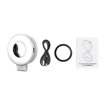 Brdrc Manyetik Dolgu Işığı Selfie Işığı Güç Bankası Magsafe İle Uyumlu Dönebilen Telefon Standı Beyaz