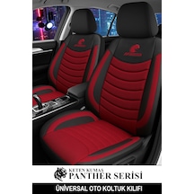 Panther Serisi Keten Kumaş Üniversal Oto Koltuk Kılıfı - 5 Koltuk Tam Set Bordo