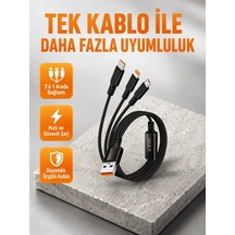 Lb 3 Ü 1 Arada Şarj Kablosu Type-c İos Android Uyumlu Hızlı Ve Güvenli Şarj