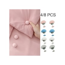 8 Adet Pembe-4/8 Adet Yatak Çarşafı Battaniye Klipsi Elbise Mandalları Kapakları Raptiye Klip Tutucu Mantar Yorgan Standı Kaymaz İskandinav Klipler