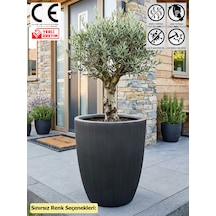 Thorax Büyük Boy Çizgili Fiberglas Saksı 55x66 Cm - Sınırsız Renk Seçenekli Leke Tutmaz Bahçe Ve Ev Saksısı 55 66 100l