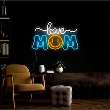 Love Mom Yazılı Neon Tabela Çok Renkli