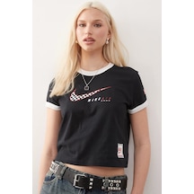 Nike Air Zoom Club Ss Tee Moto Rgr Womens Black Tshirt Kısa Kollu Kadın Tişört Siyah