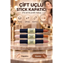 3 Lü Çift Uçlu Stick Kapatıcı Seti Çok Renkli