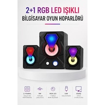 Rgb Led Aydınlatmalı Bilgisayar Oyun Hoparlör Sistemi - Lisinya