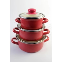 Protocol London 12/14/16 Cm Mini Emaye Tencere Seti - Anneler Gününe Özel 6 Parça Saklama Kabı Seti 001