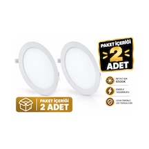 Ct-5169 Led Panel 18w Beyaz Işık 2 Adet Tatlı Beyaz
