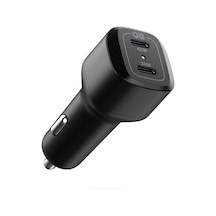 65w Usb-c 2 Port Araç İçi Hızlı Şarj Aleti Pps Desteği Akım Korumalı Güç Adaptörü Çakmaklık İphone & Android & İpad & Macbook Type-c - Acp02562