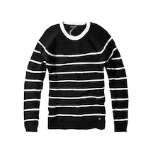 Luxry Bisiklet Yaka Yün Erkek Kazak--siya Çizgi-- Çok Renkli