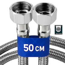 50 Cm Paslanmaz Çelik Örgülü Flex Hortum 3/8"x3/8" Klozet& ...