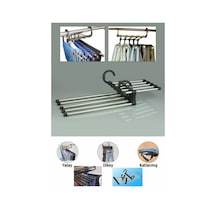 Çok Fonksiyonlu Pratik Pantolon Askısı 5 In 1 Magic Hanger Metal Gümüş Diğer