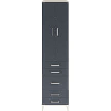 Hyperion Dolap 4 Raflı 5 Çekmeceli 2 Kapaklı 60x44x243 Aytaşı-antrasit Aytası