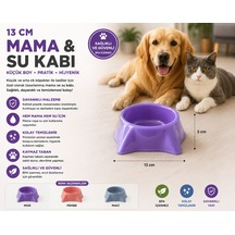 Kedi Köpek Mama Ve Su Kabı 13 Cm Küçük Boy Kaymaz Tabanlı - Mor