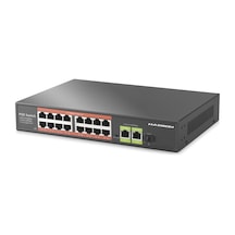 Hadron Hdx1442 Aı Poe Switch 16 Port 2 Uplink 1 Sfp Gigabit 210w Siyah