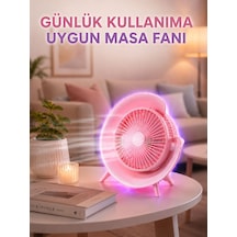 Renkli Ambiyans Işıklı Taşınabilir Masaüstü Vantilatör - Bayi Depom