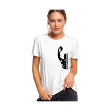 Muhammed Ali Yumruk Baskılı Beyaz Kadın Tshirt