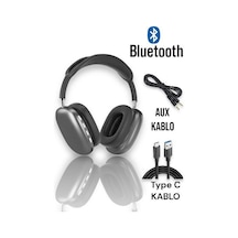 P9 Air Pro Max Kablosuz 5.0 Mikrofonlu Sd Kart Girişli Aux Kablolu Bluetooth Kulaklık Siyah - 555297925