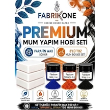 Premium Mum Yapım Hobi Seti - Parafin Wax 500 Gr - 3'lü Toz Mum Boyası Seti - Mavi, Turuncu, Siyah Bkfabpw5003mts Karışık